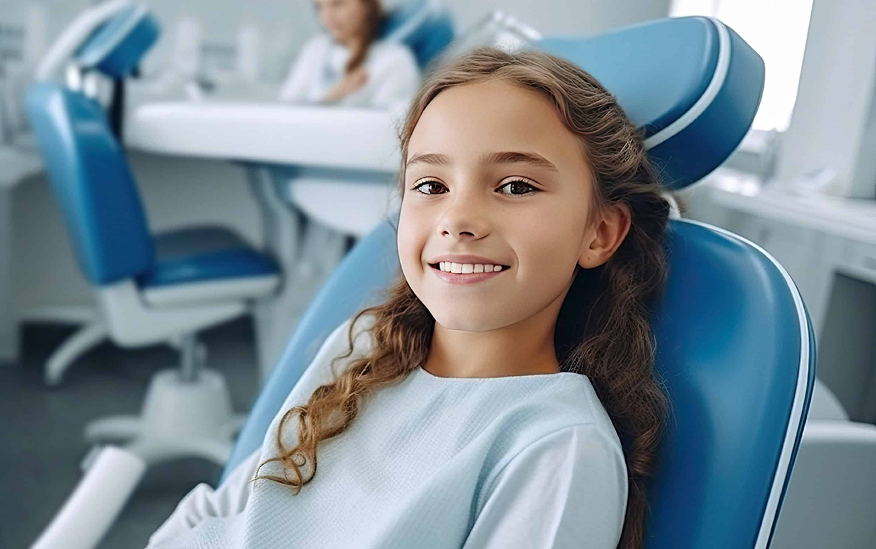 Girl getting Dental Crown treatment to restore dental health in Lawrence and Lenexa, KS.