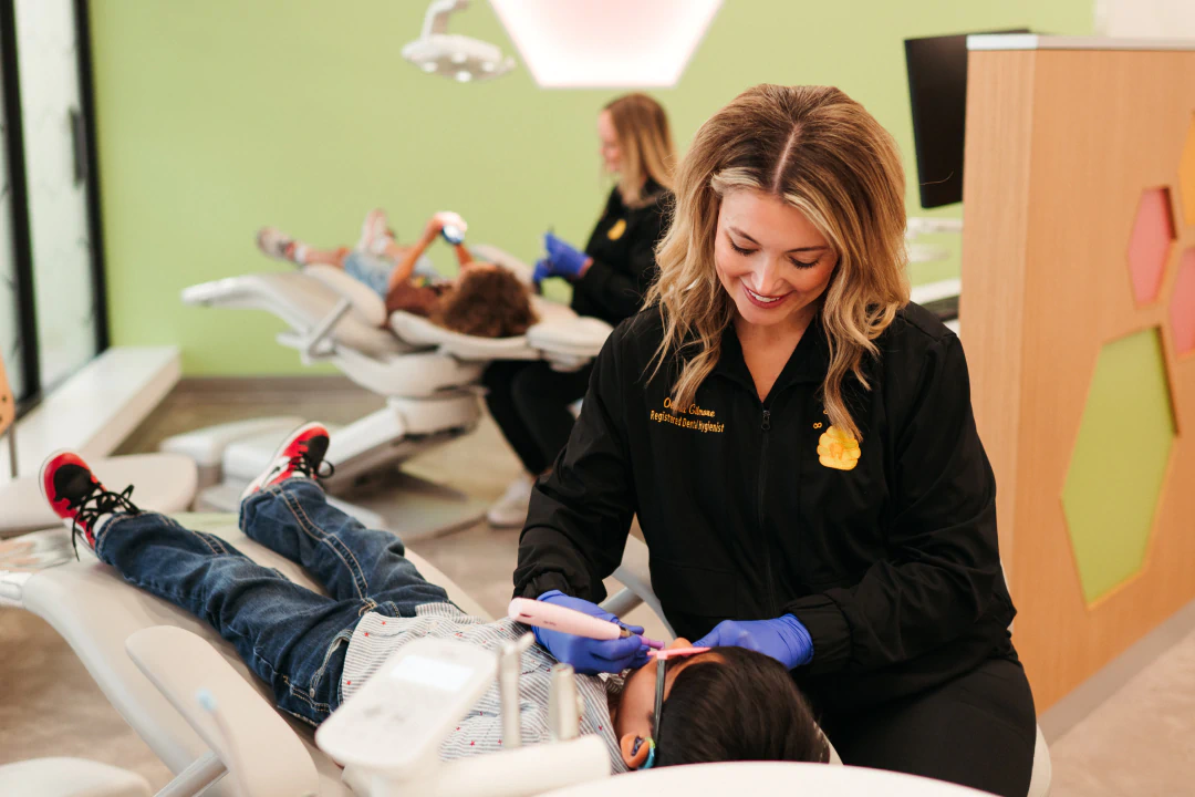 group of kids smiling Honey Bee Pediatric Co in Lawrence, KS